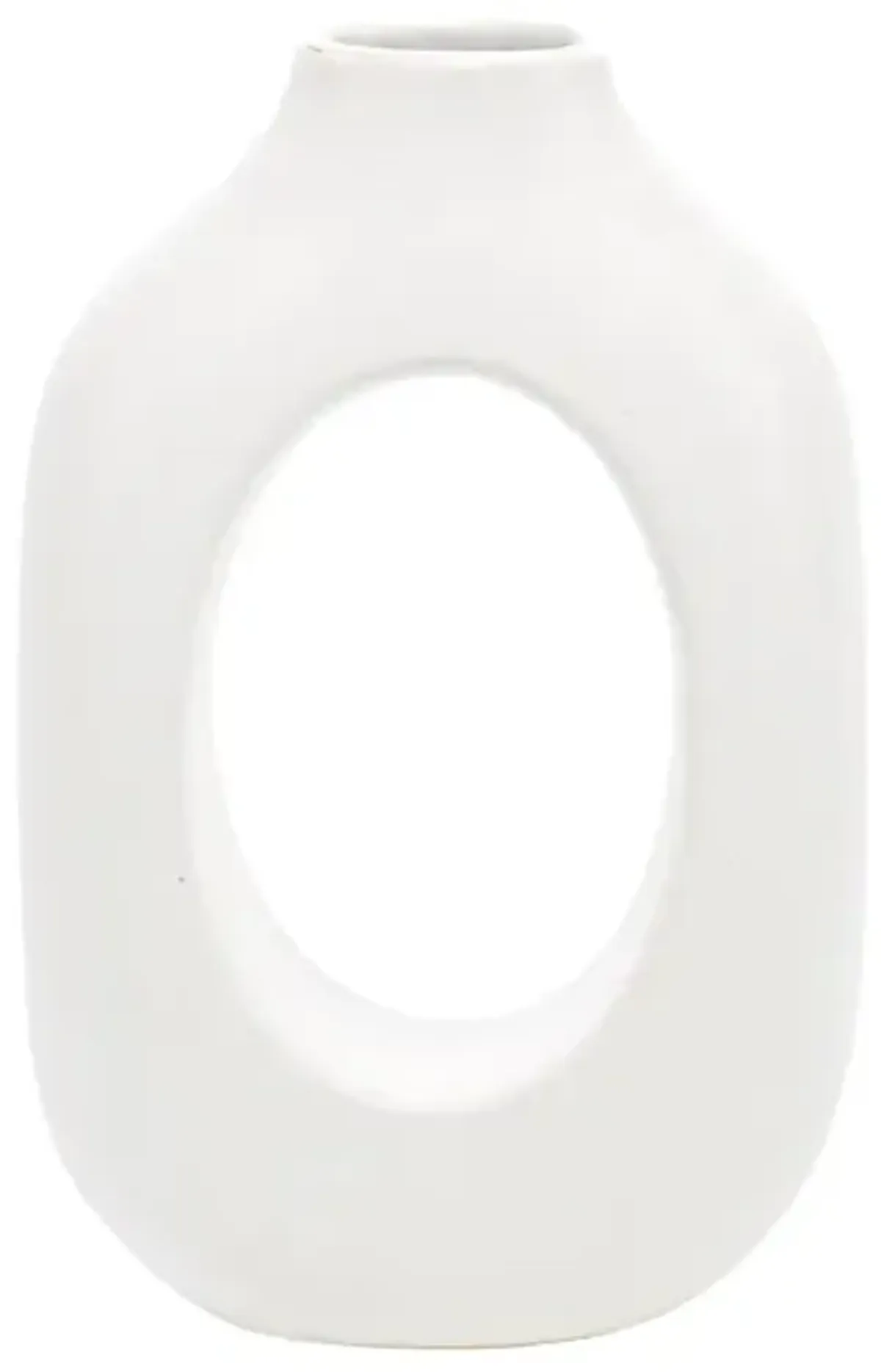 Tracey Boyd White Ceramic Open Vase, 8"