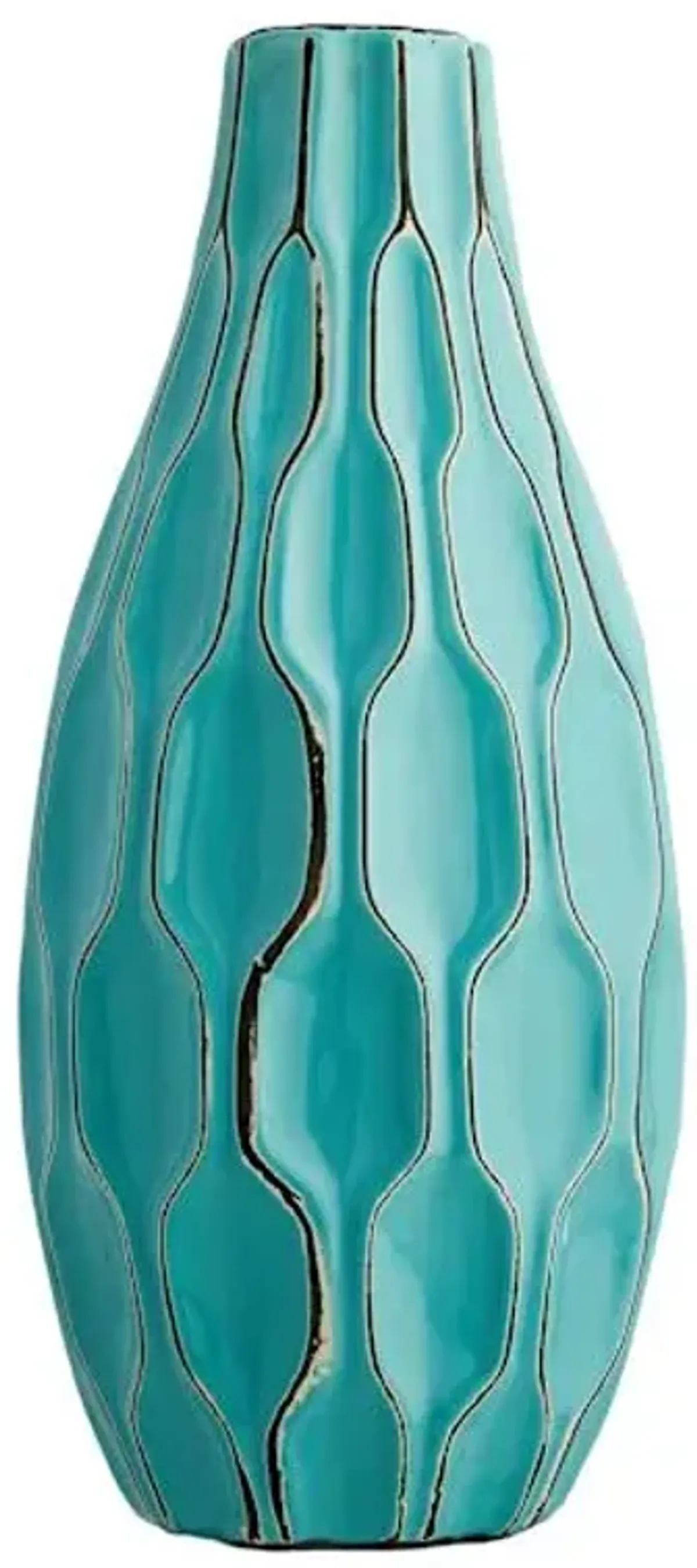 Katherine Turquoise Ceramic Vase, 15"