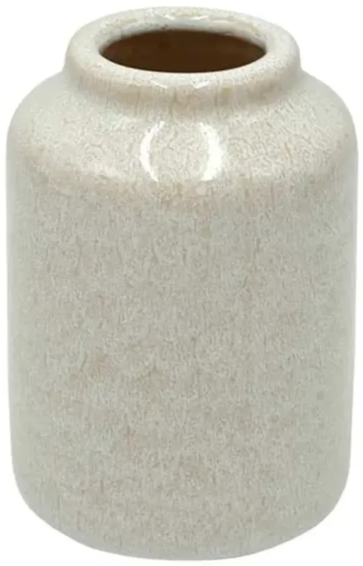 White Ceramic Vase, 5"