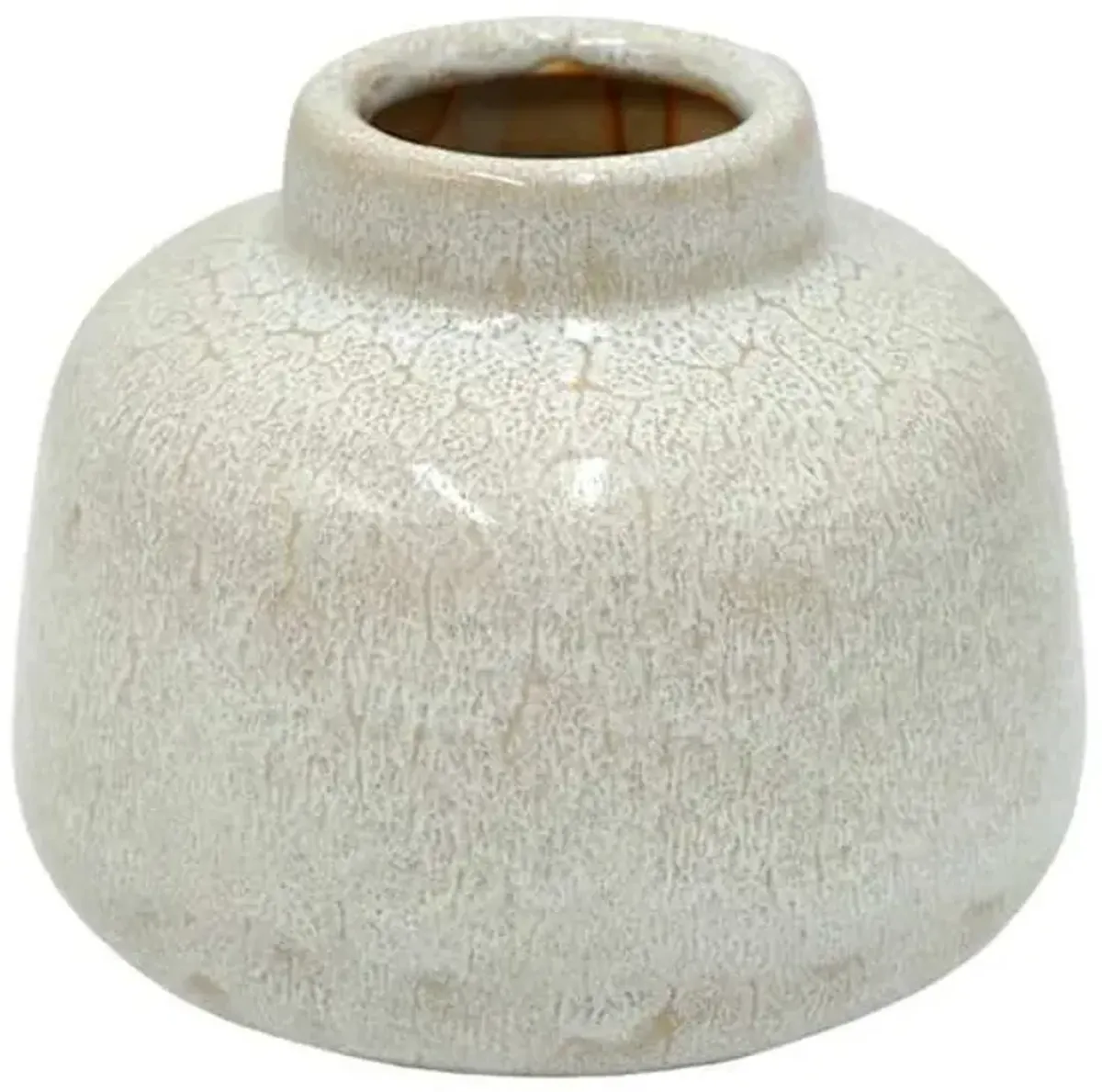 White Ceramic Vase, 3.5"