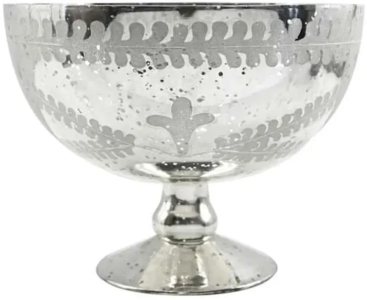 Silver Distressed Glass Vase, 8"