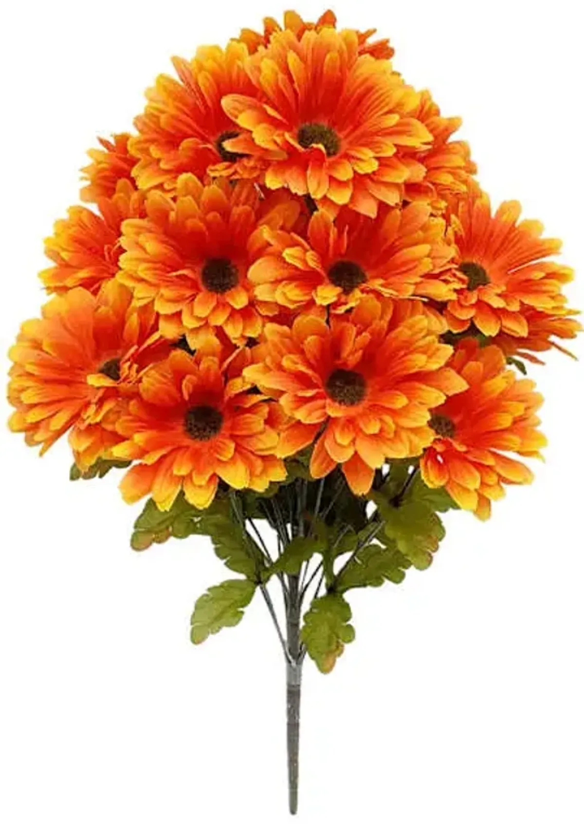 Orange Gerber Daisy Floral Bush, 24"