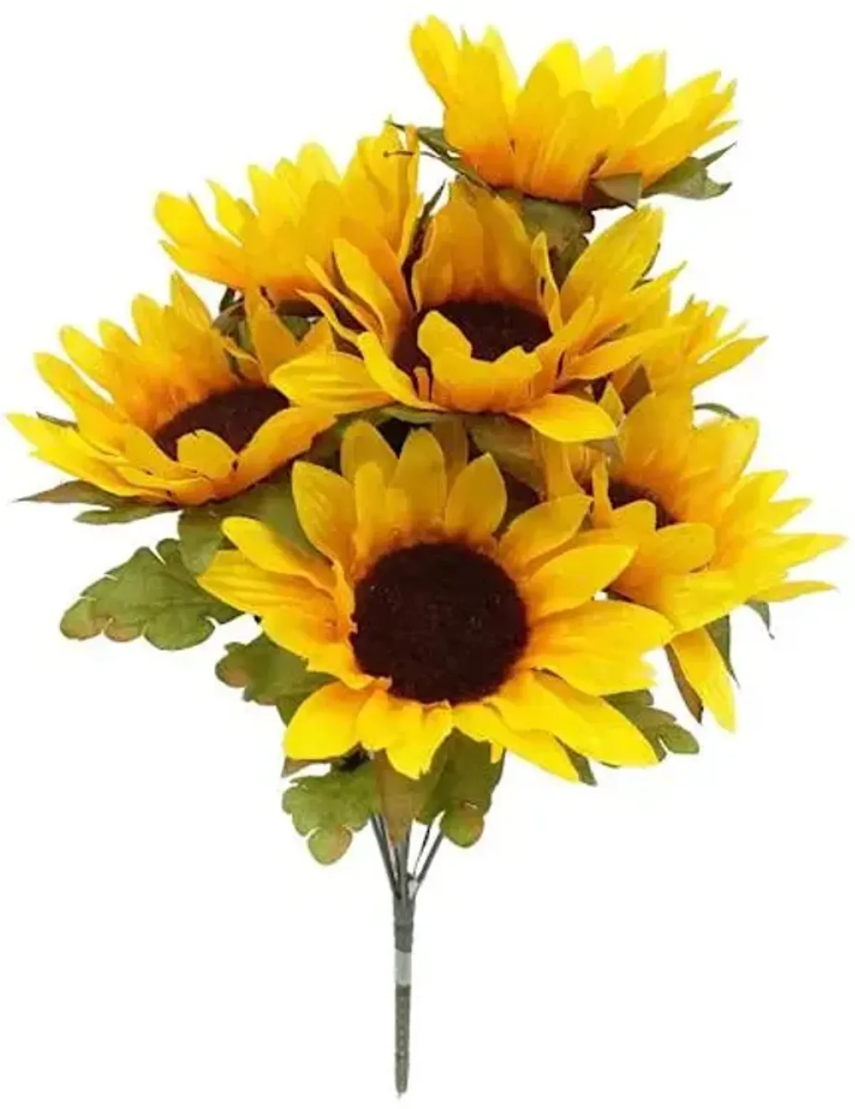 9-Head Yellow Sunflower Bush, 18"