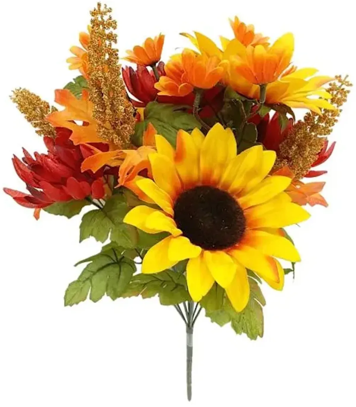 Multicolor Sunflower & Mum Floral Bush, 17"