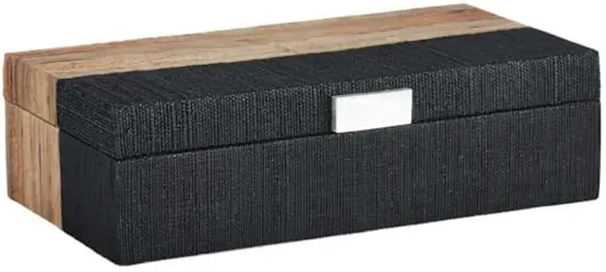 Black Water Hyacinth Decorative Box, 13x4
