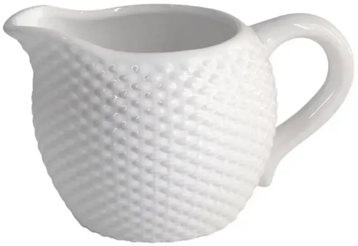 White Basket Weave Ceramic Creamer Bowl, 4"