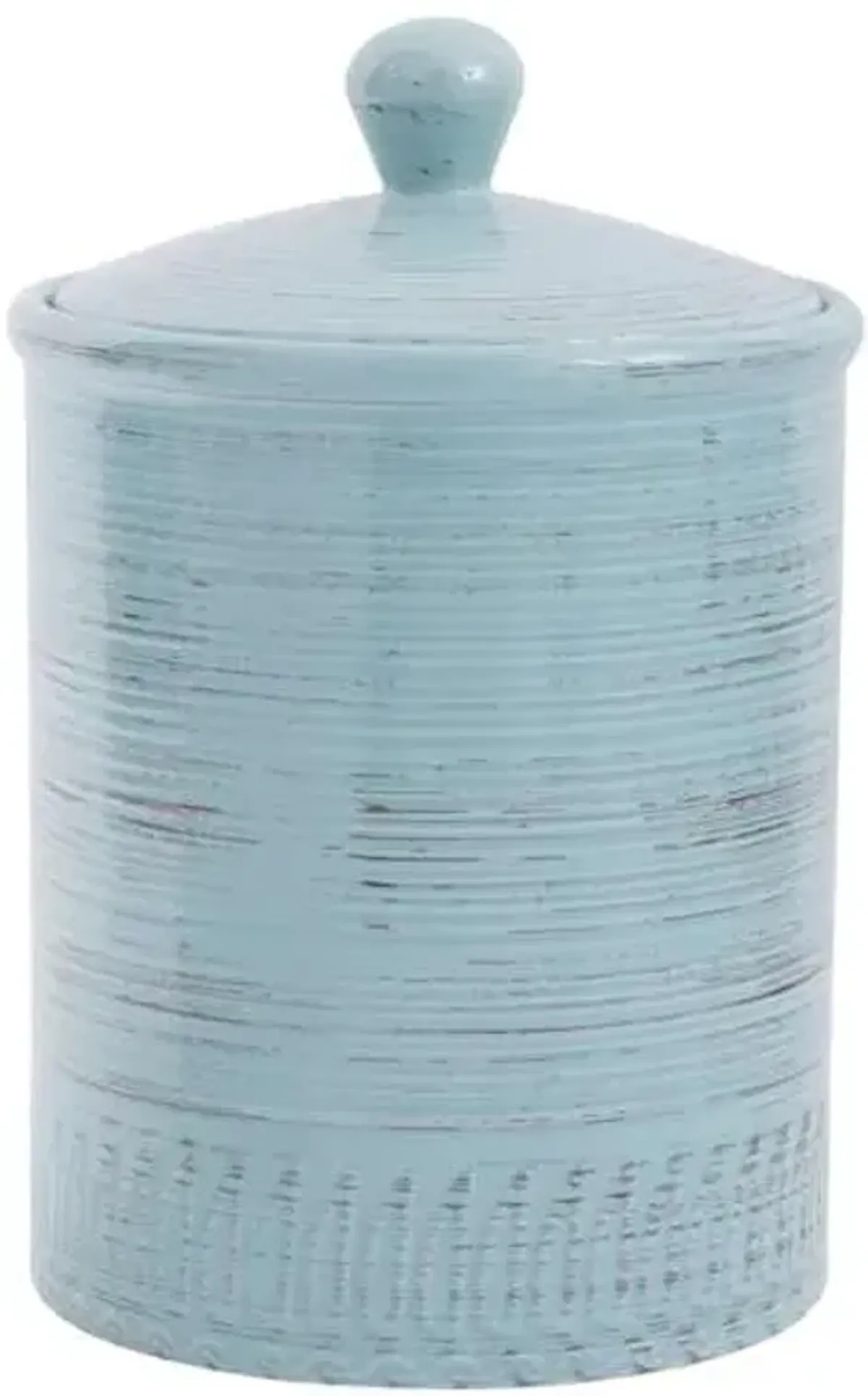 Distressed Aqua Canister, 78oz