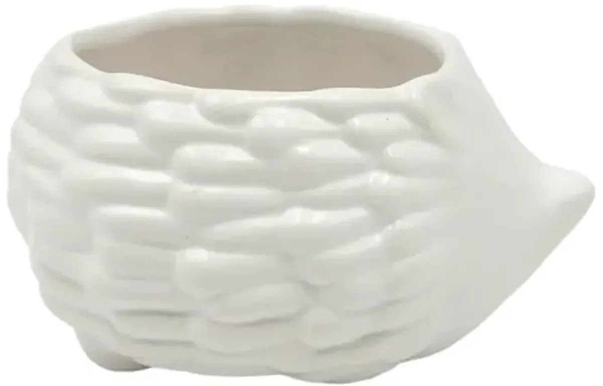 White Hedgehog Pot, 3"