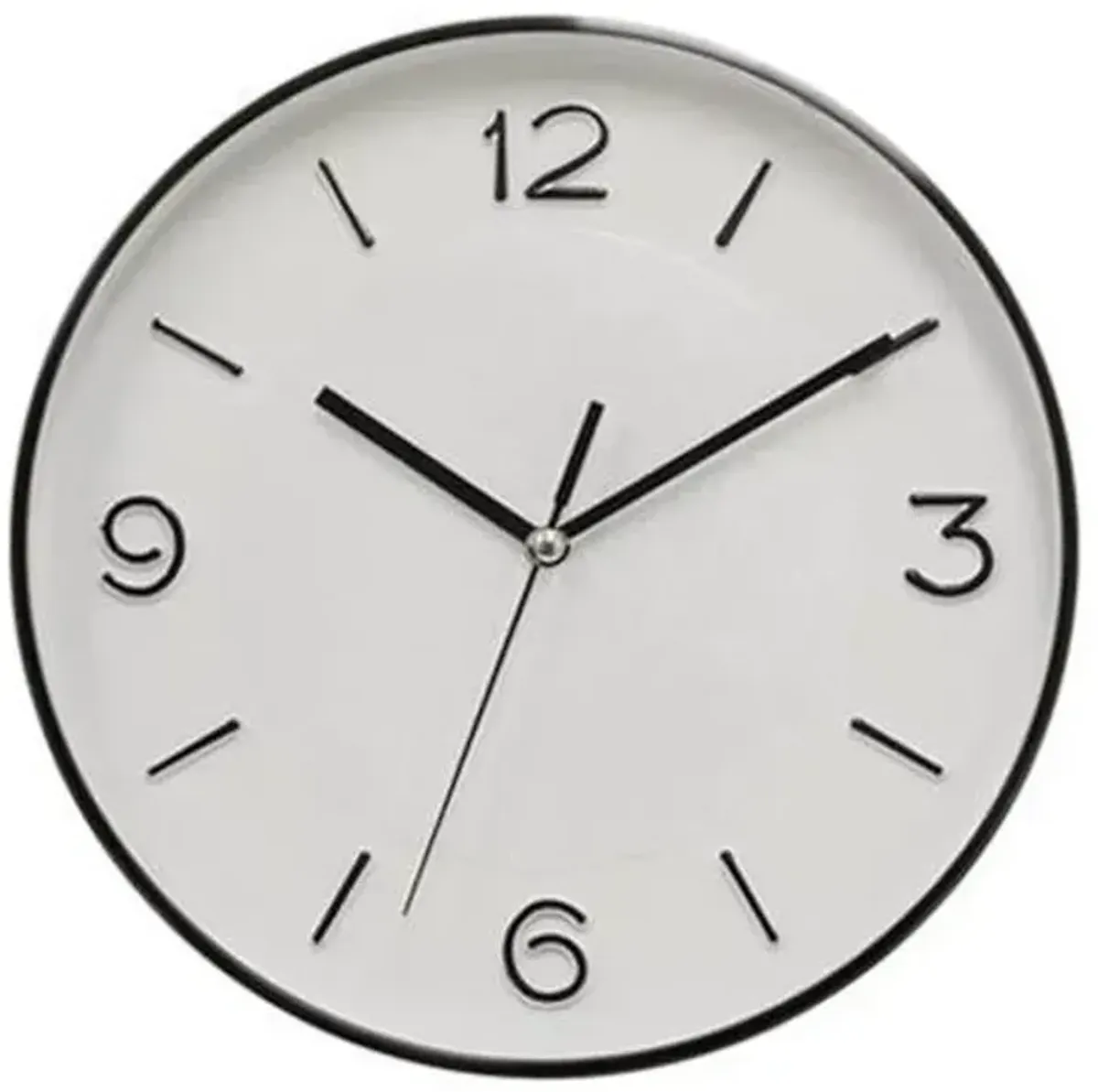 White Accent 3D Dial Round Wall Clock, 10"