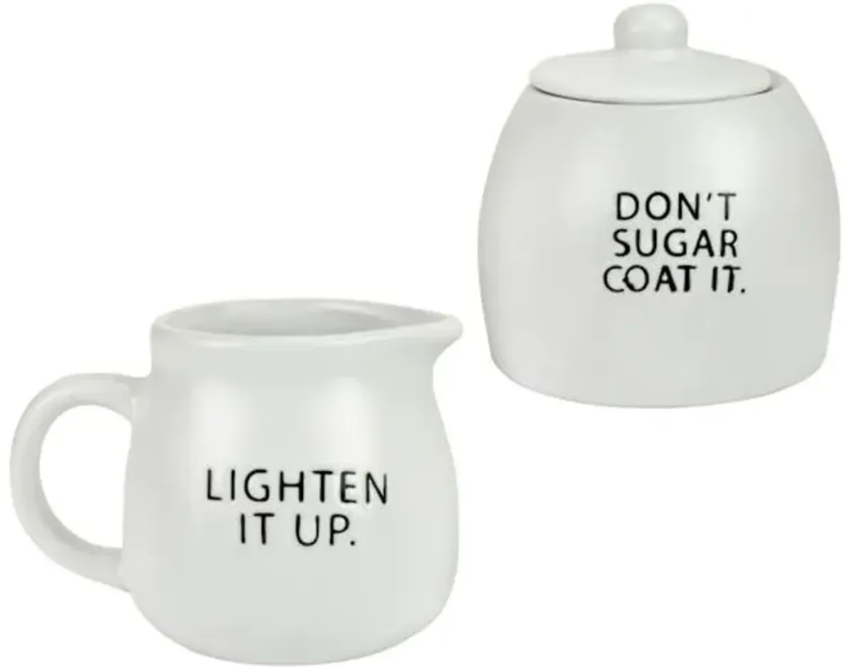 Sentiment Stoneware Sugar & Creamer Set