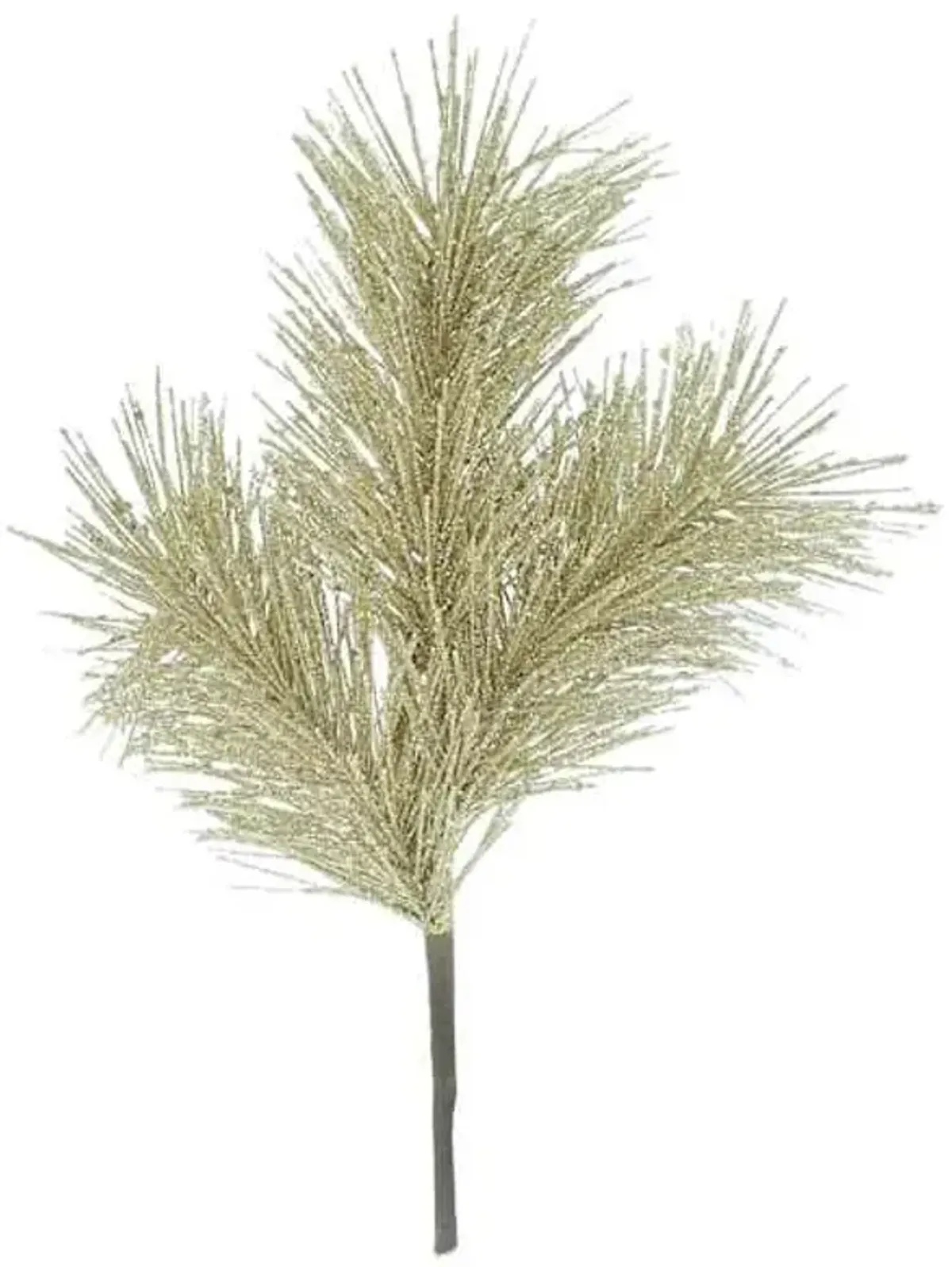 3-Head Platinum Glittered Pine Pick, 11"