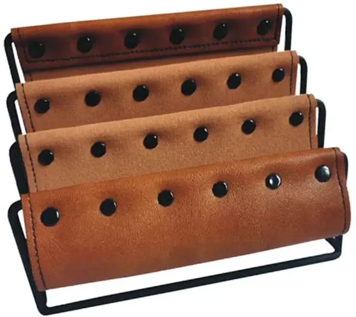 Brown Faux Leather Letter Sorter