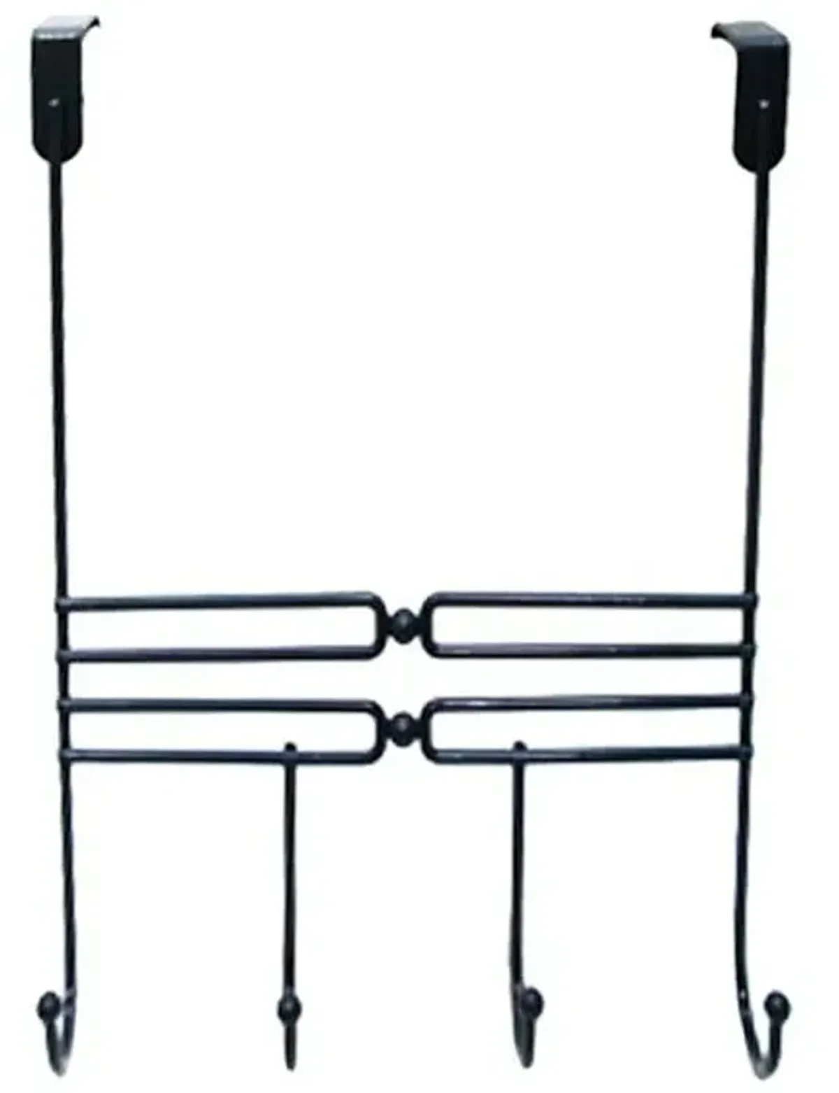 4-Hook Beauty Over the Door Hanger, Metro Black