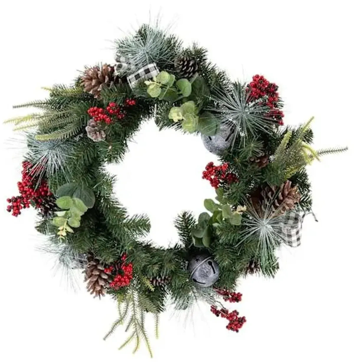 Berry, Ornament & Pine Wreath, 24"