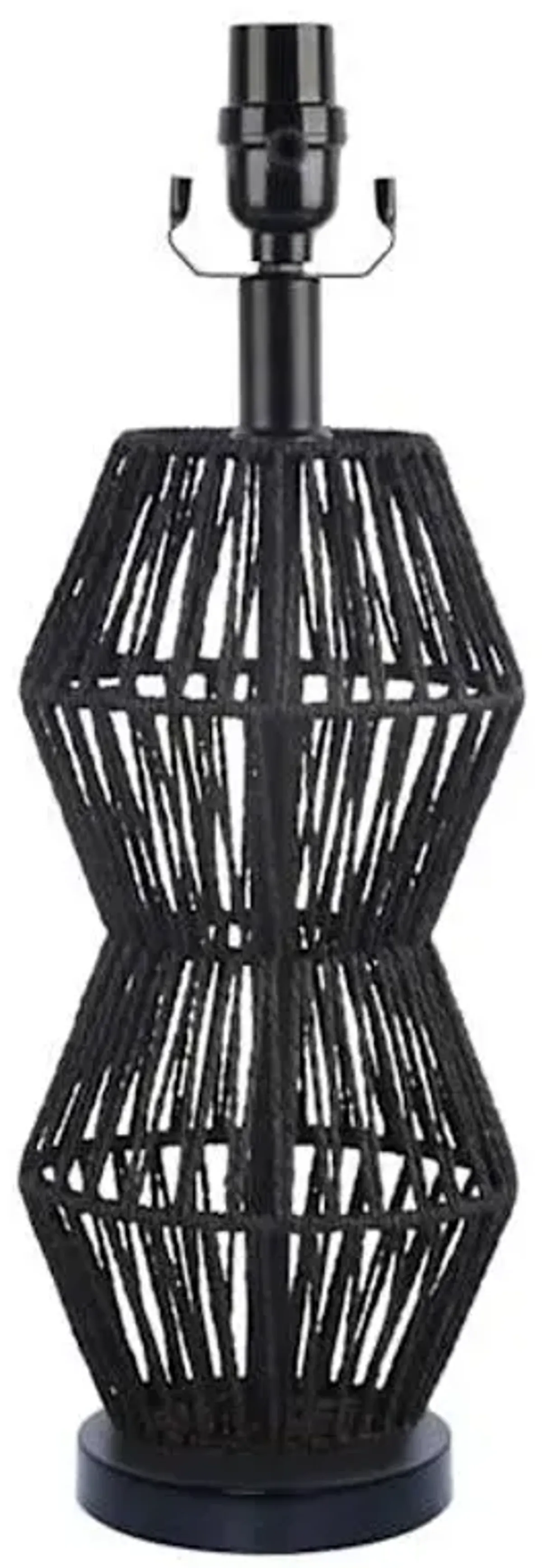 Black Rattan Accent Lamp Base, 18"