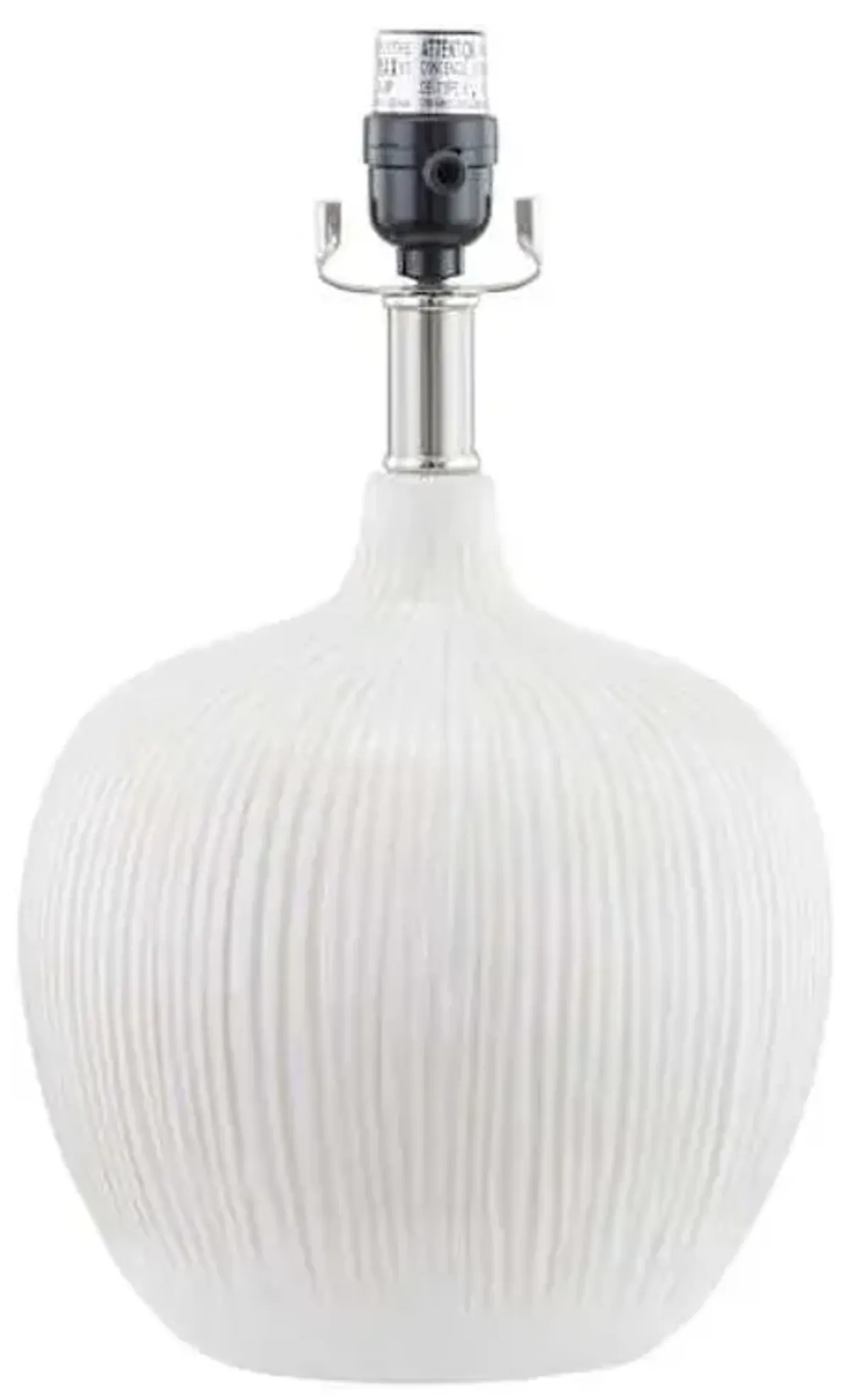 Cream Textured Round Small Lamp Base, 15"