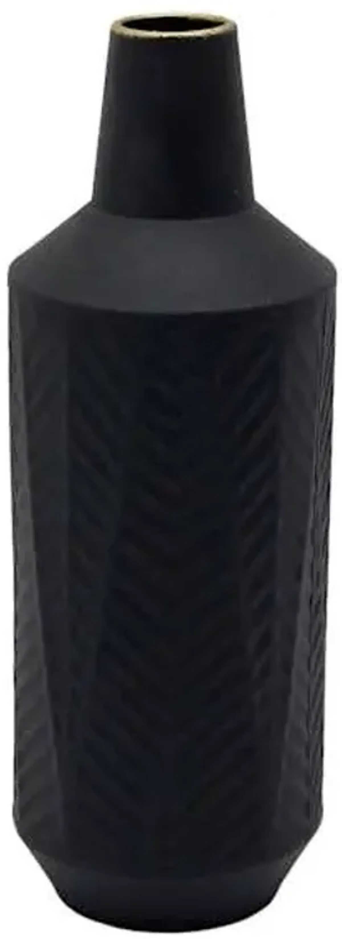 Black Metal Vase, 14"