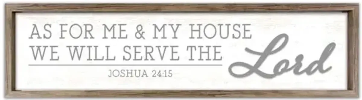 Framed Serve The Lord Wall Sign, 8x30