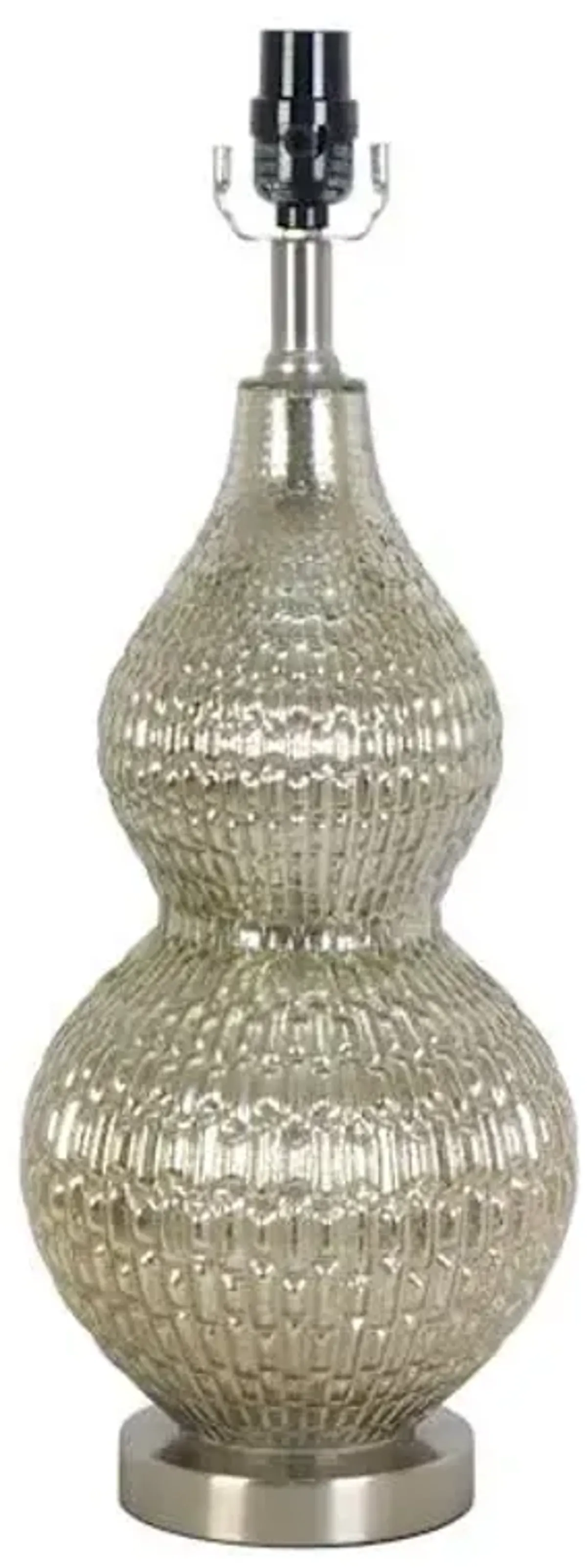 Mercury Glass Double Gourd Lamp, 21"