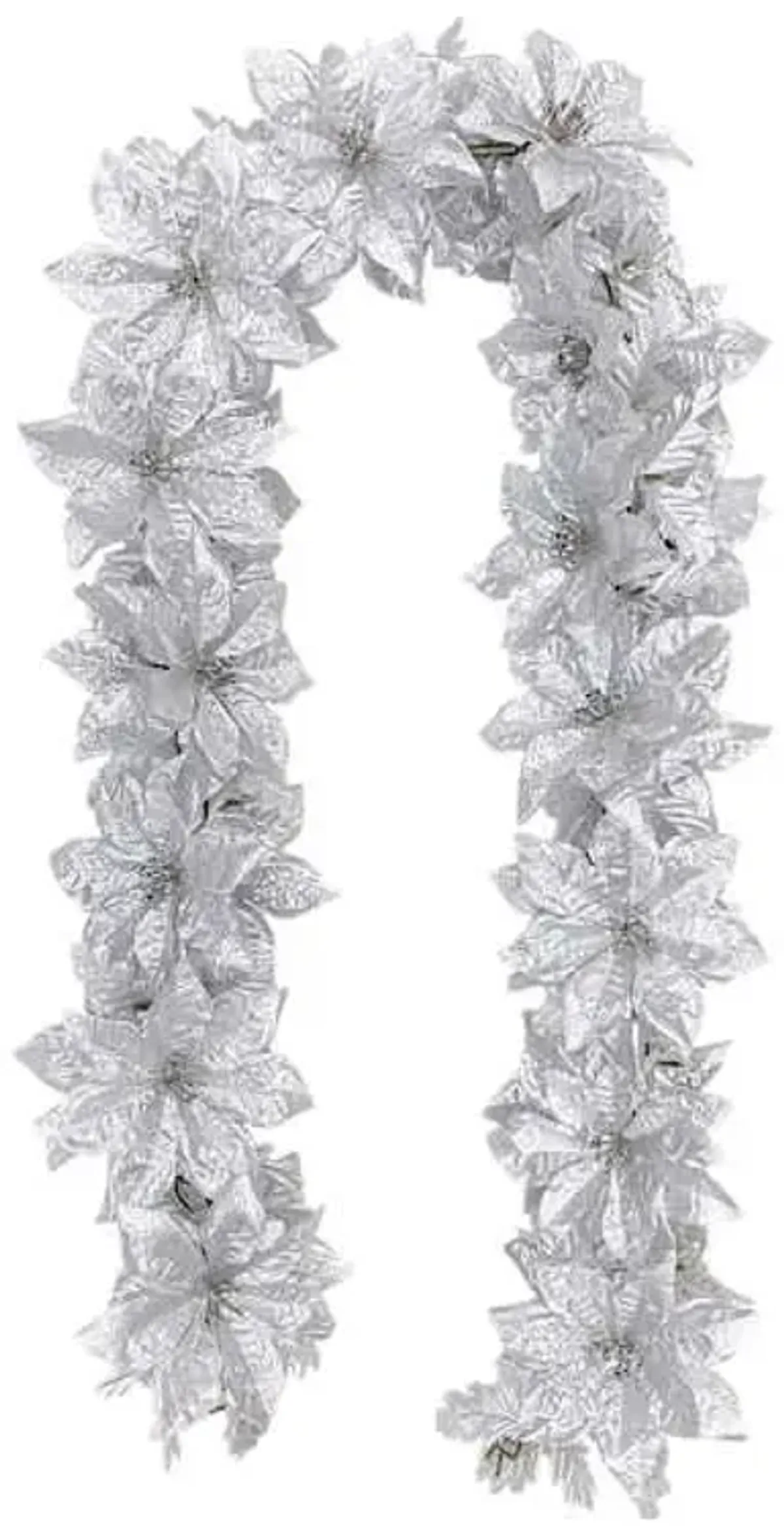 Metallic Poinsettia Floral Garland, 6'