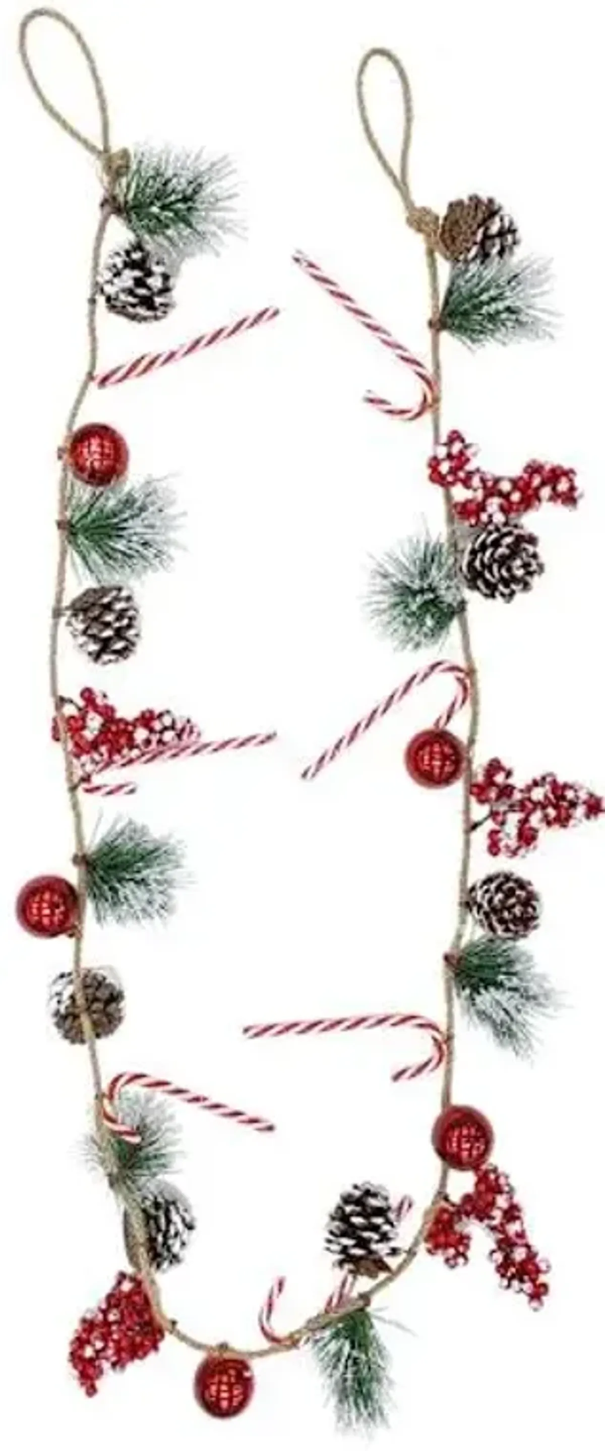 Candy Cane & Pinecone Garland, 6'