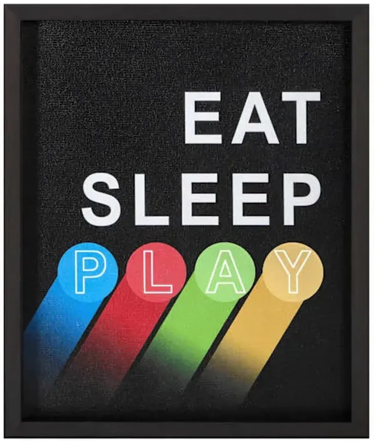 Framed Eat, Sleep, Play Canvas Wall Art, 10x12