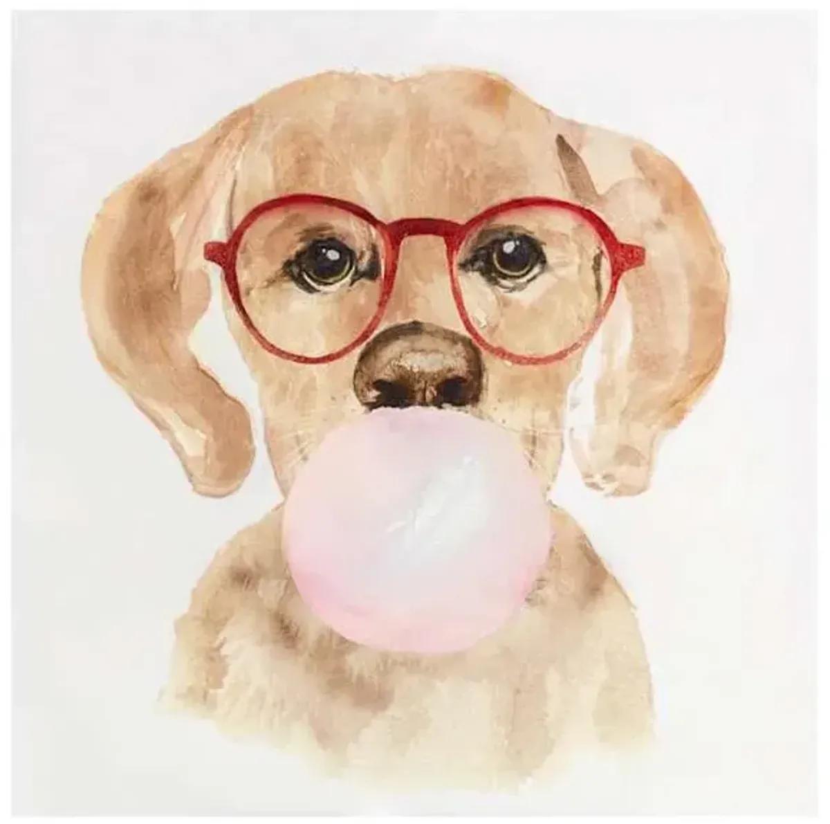 Bubble Gum Pup Canvas Wall Art, 12"