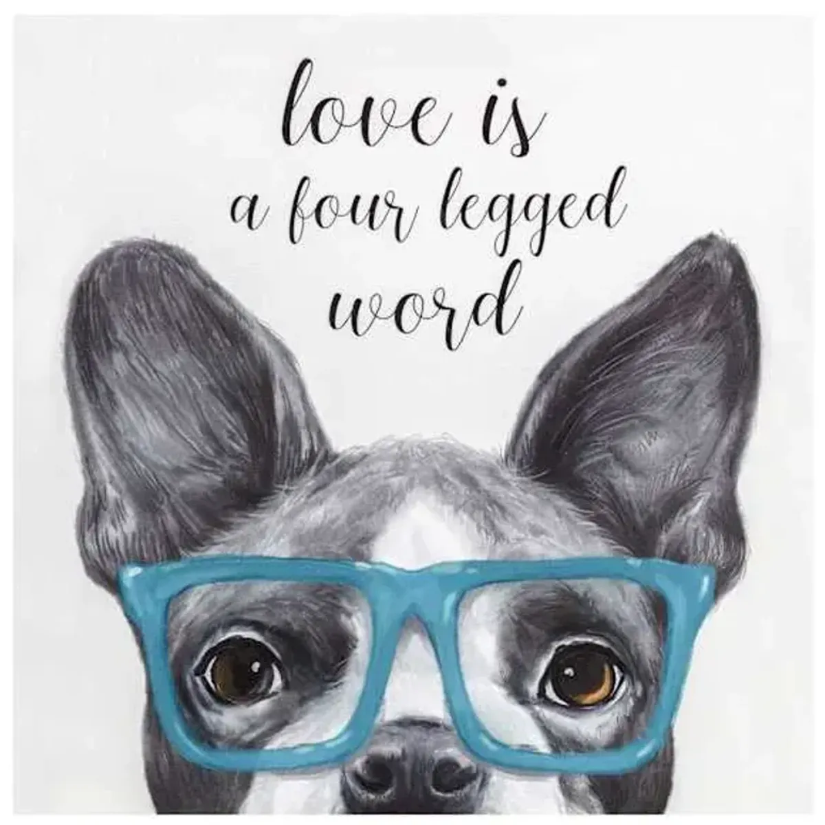 Love Is a Four Legged Word Canvas Wall Art, 12"