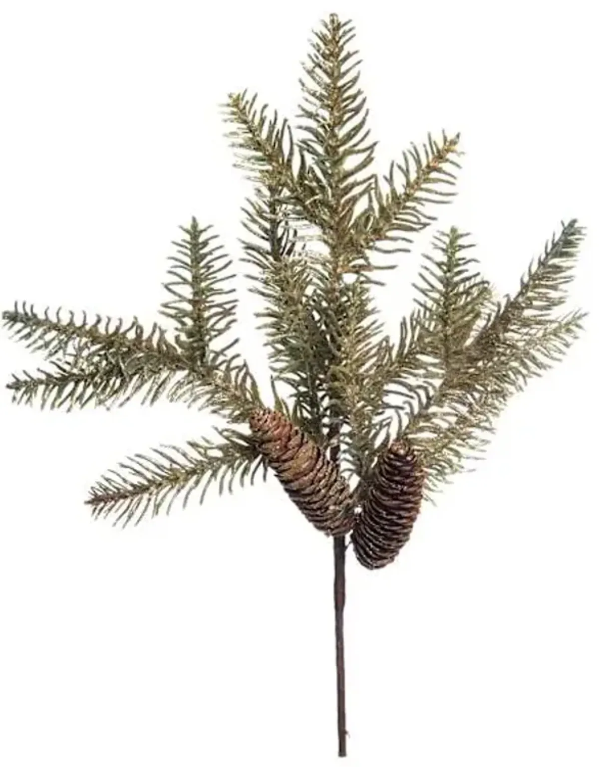 Gold Glittered Pinecone & Pine Ornament Pick, 16"