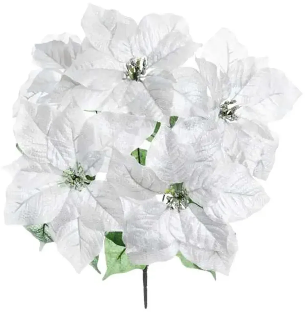 Metallic Poinsettia Floral Spray, 18"