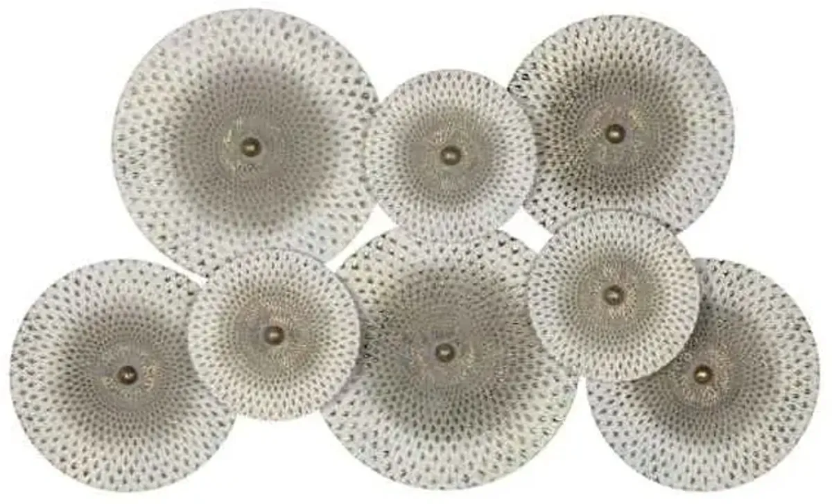 White Metal Plates Centerpiece Wall Decor, 41x24