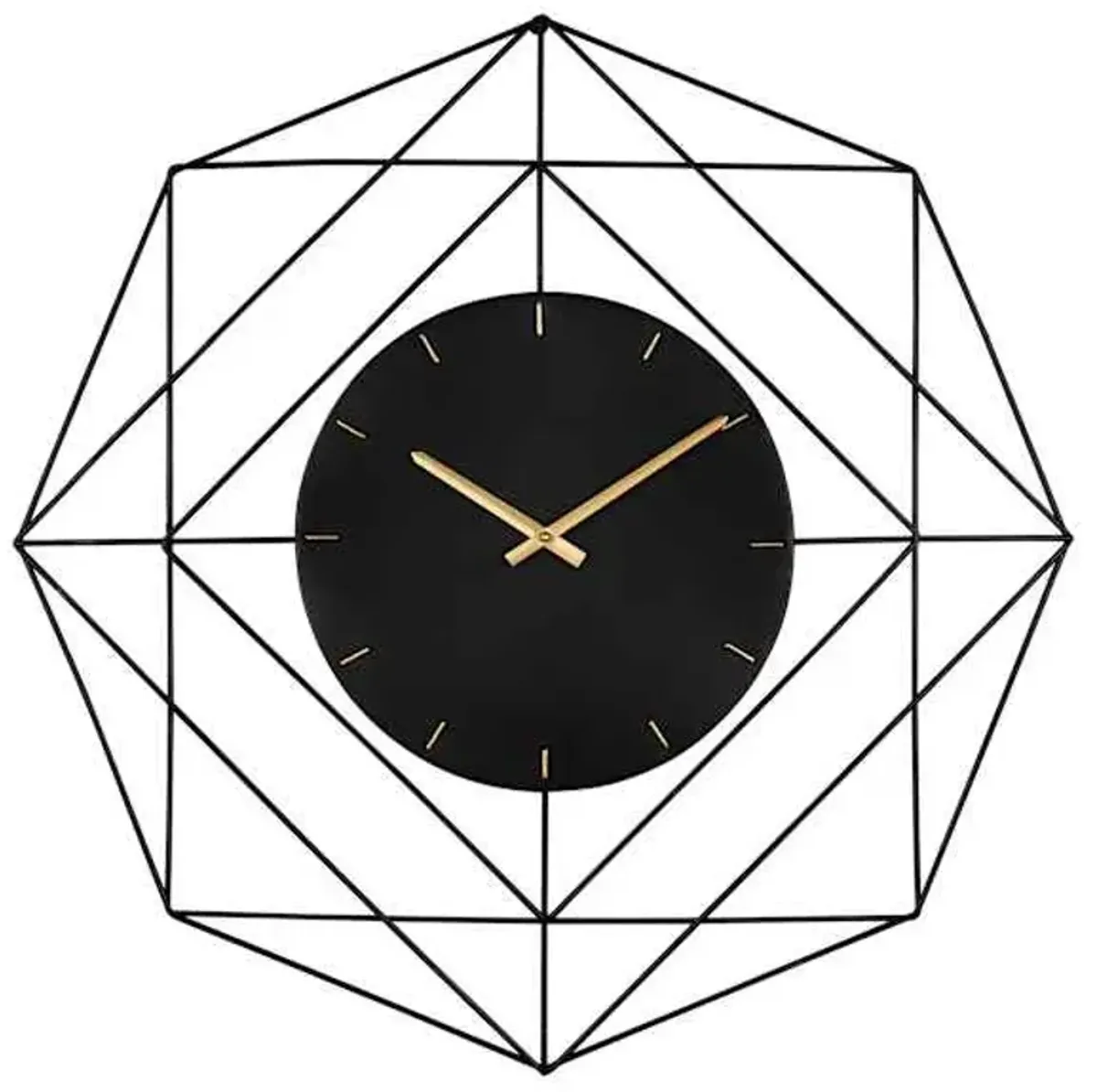 Modern Black Metal Wall Clock, 24"