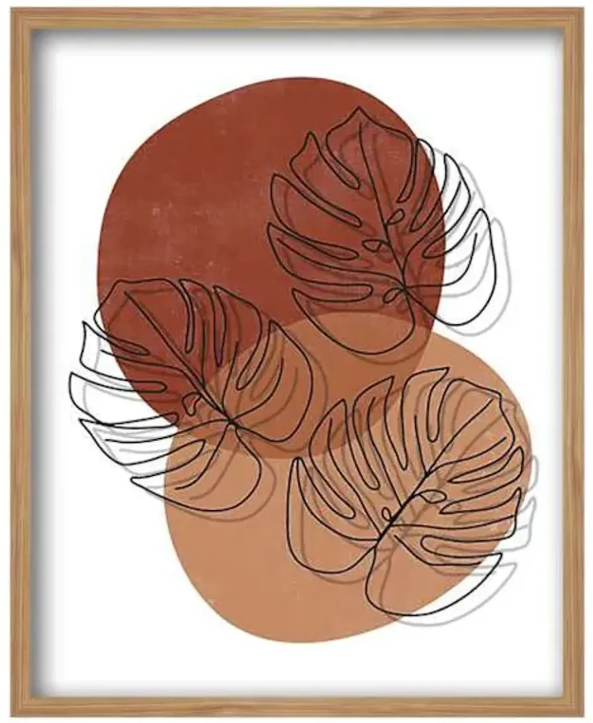 Tracey Boyd Glass Framed Abstract Leaves Print Wall Art, 17x21