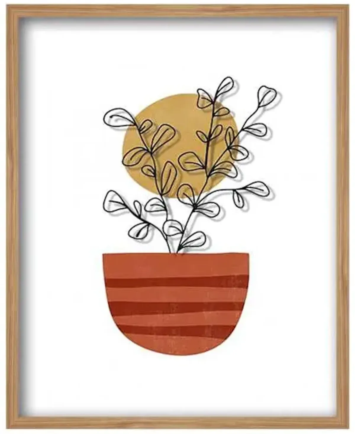 Tracey Boyd Glass Framed Abstract Plant Print Wall Art, 17x21