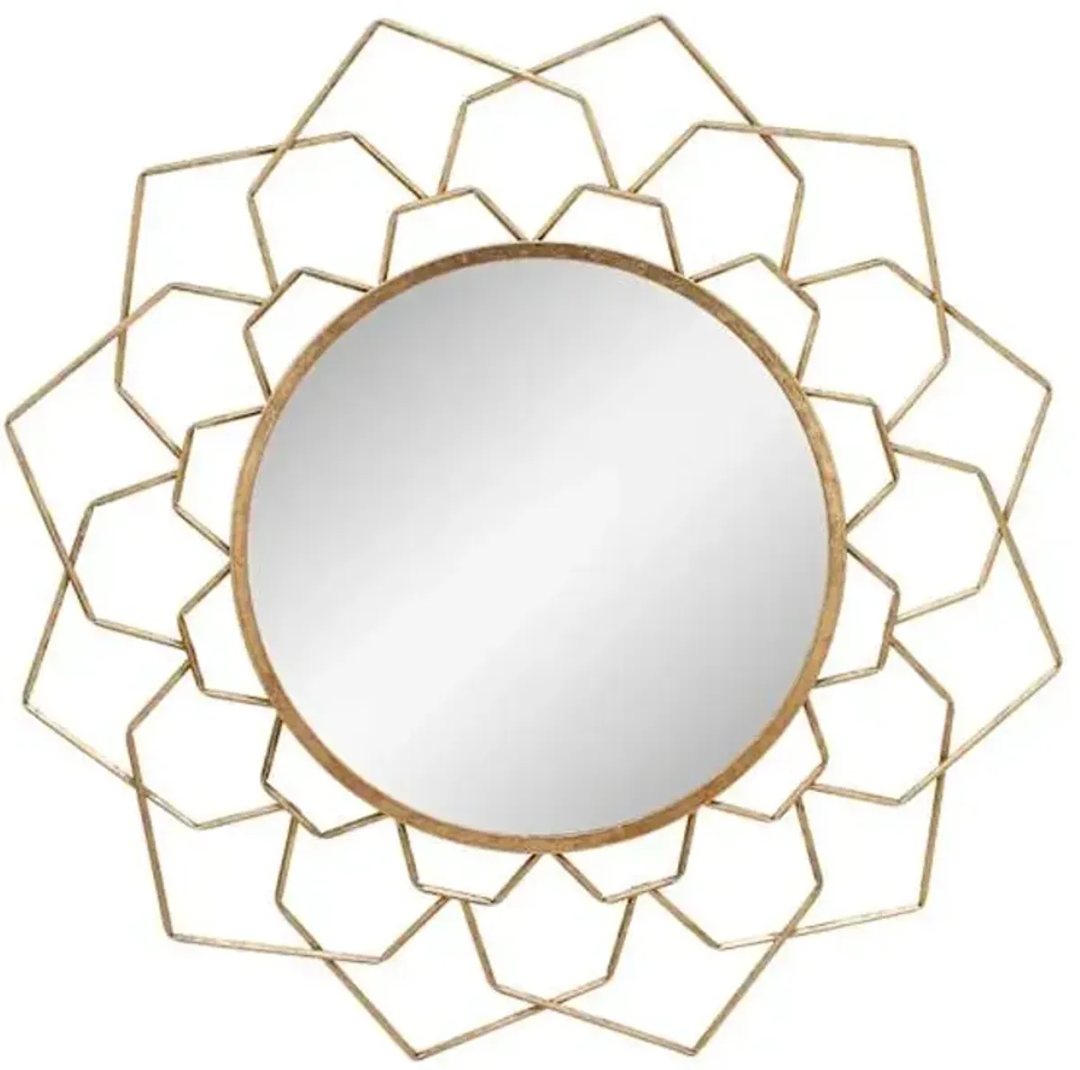 Crosby St. Metal Floral Cutout Wall Mirror, 34"