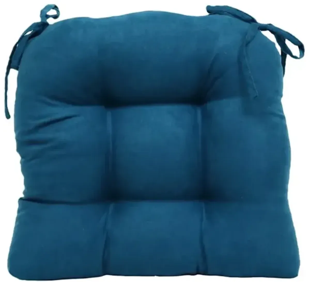 Teal Faux Suede Dining Chair Cushion, 14x15