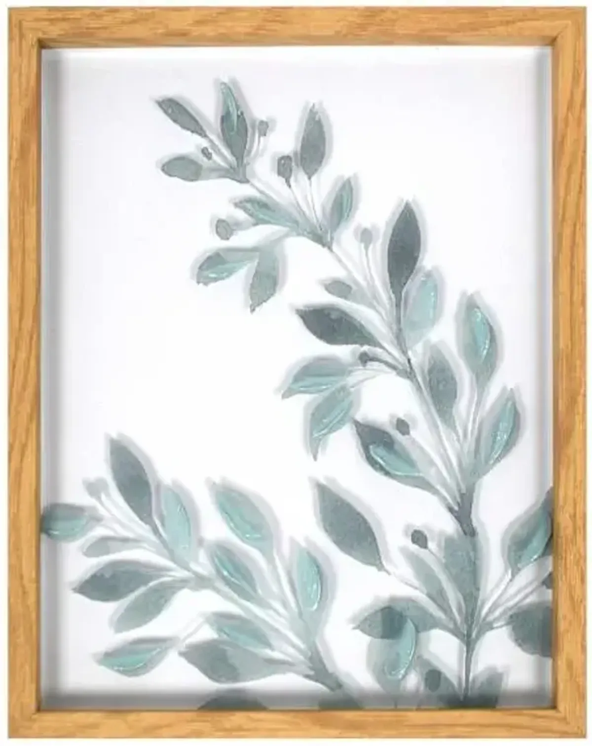 Honeybloom Glass Framed Botanical Leaves Wall Art, 11.5x14.5