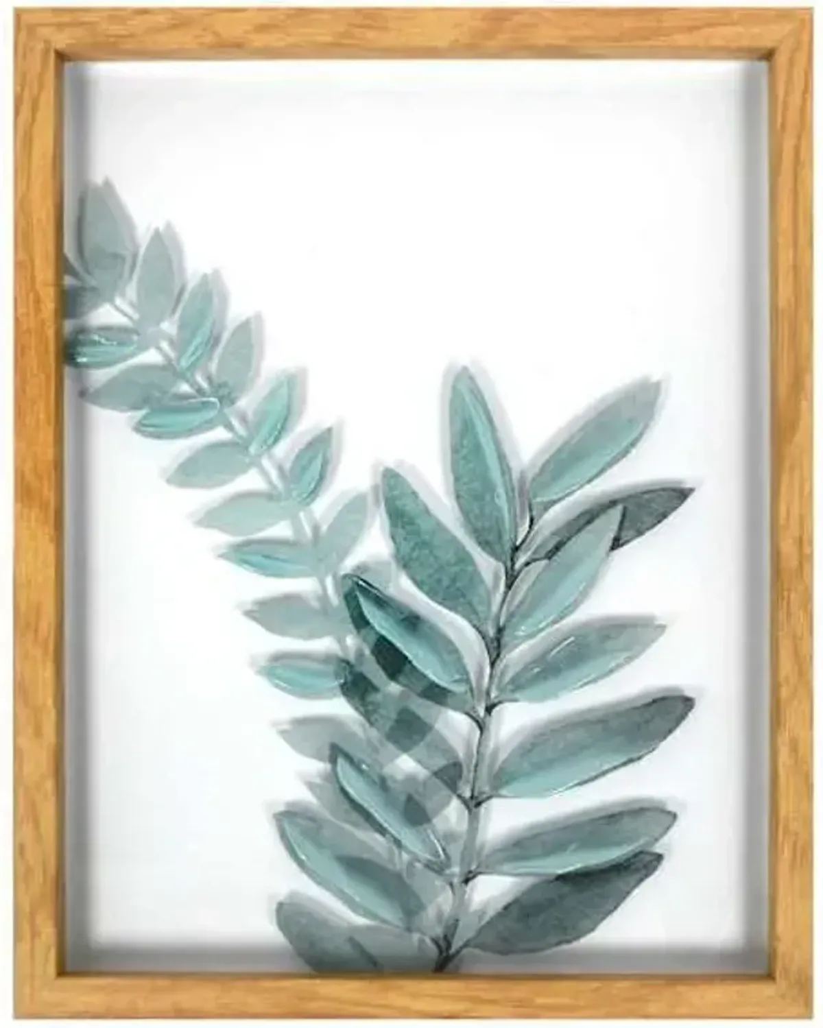 Honeybloom Glass Framed Botanical Leaves Wall Art, 11x14