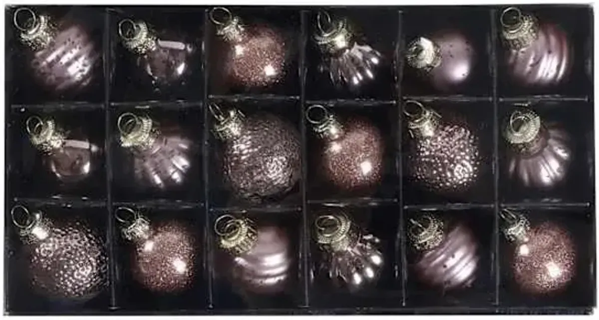 18-Count Light Pink Mix Glass Ornaments, 40mm