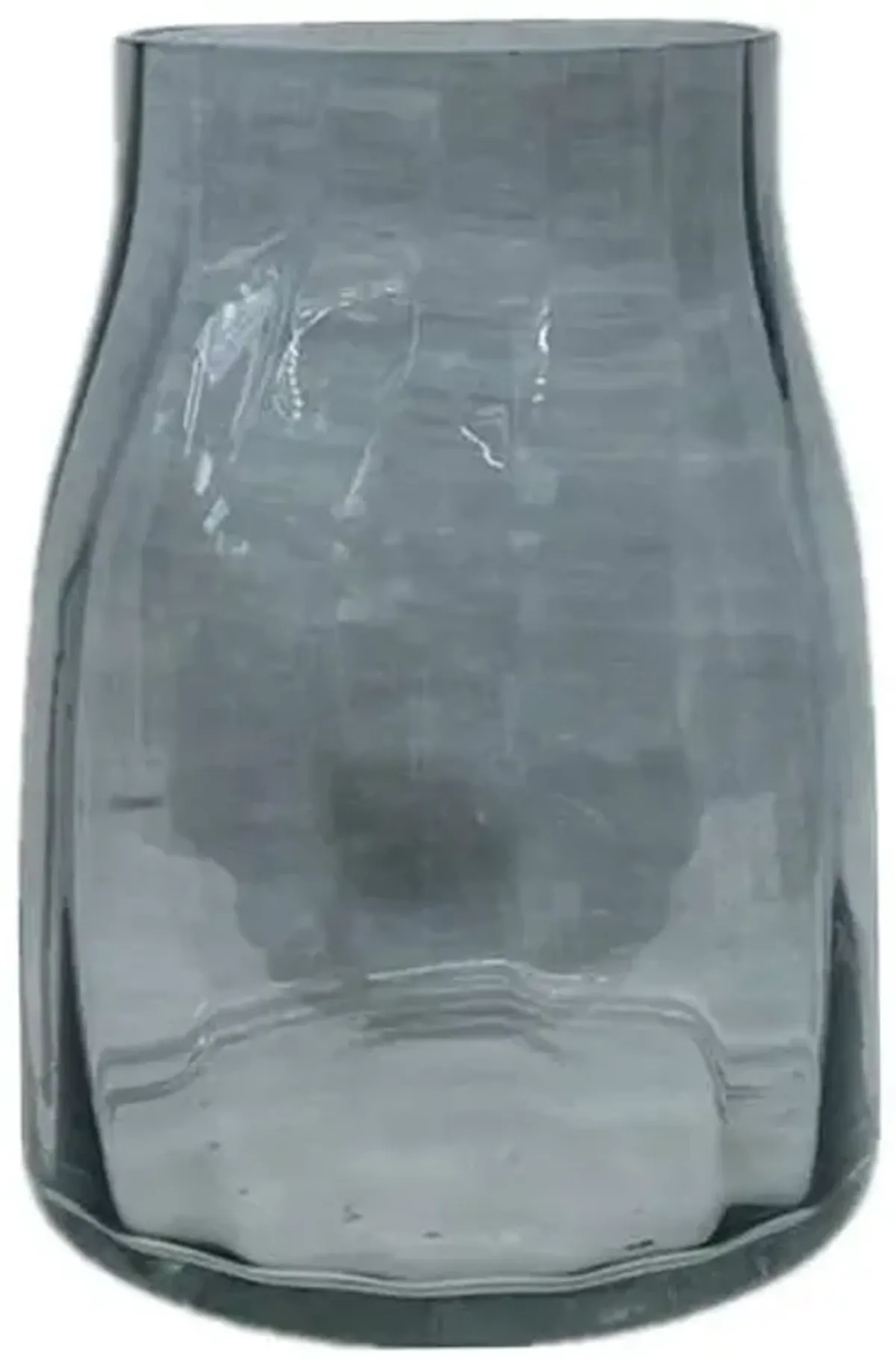 Clear Smoke Glass Vase, 8"