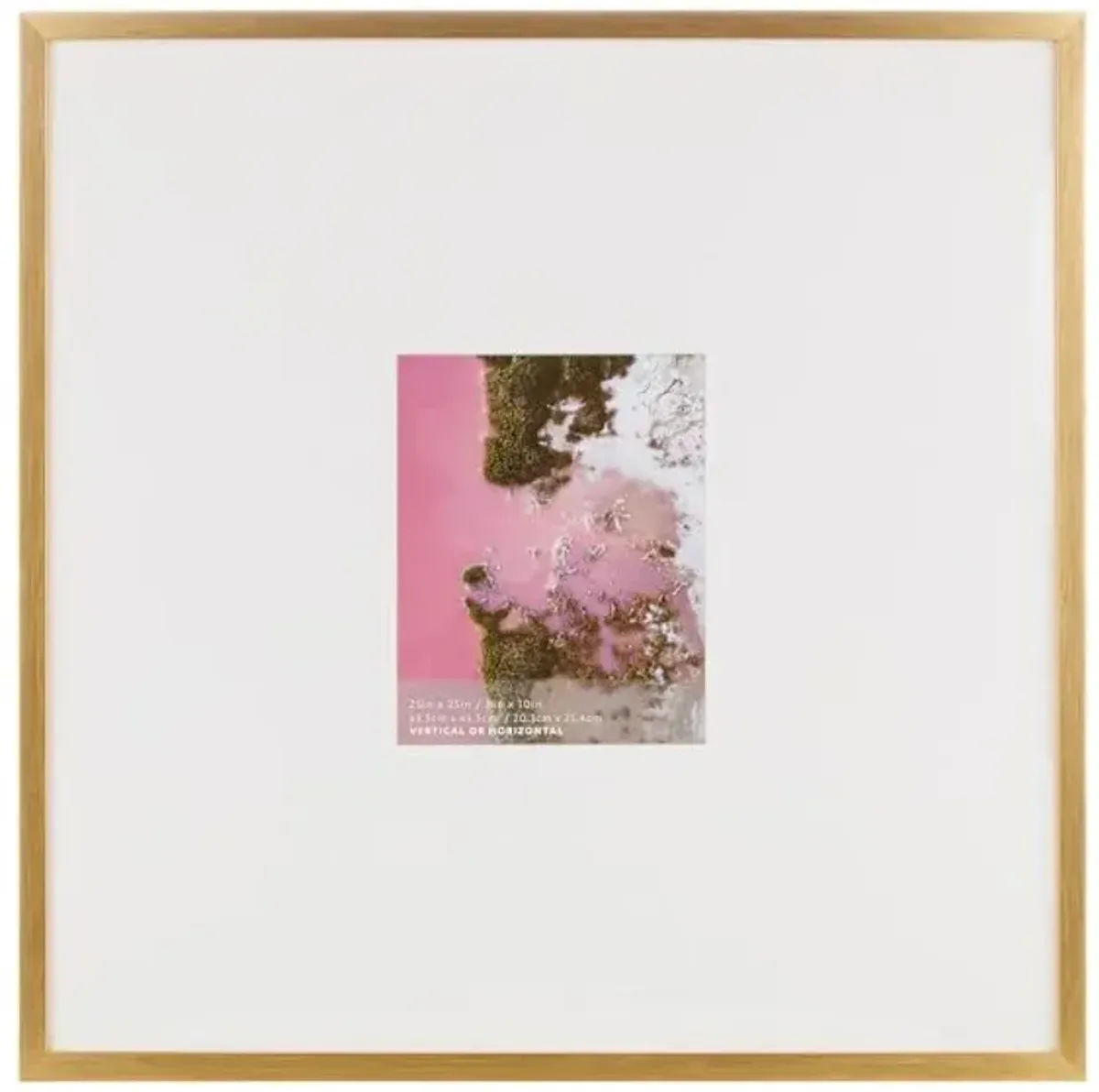 25x25 Matted to 8x10 Wall Frame, Gold