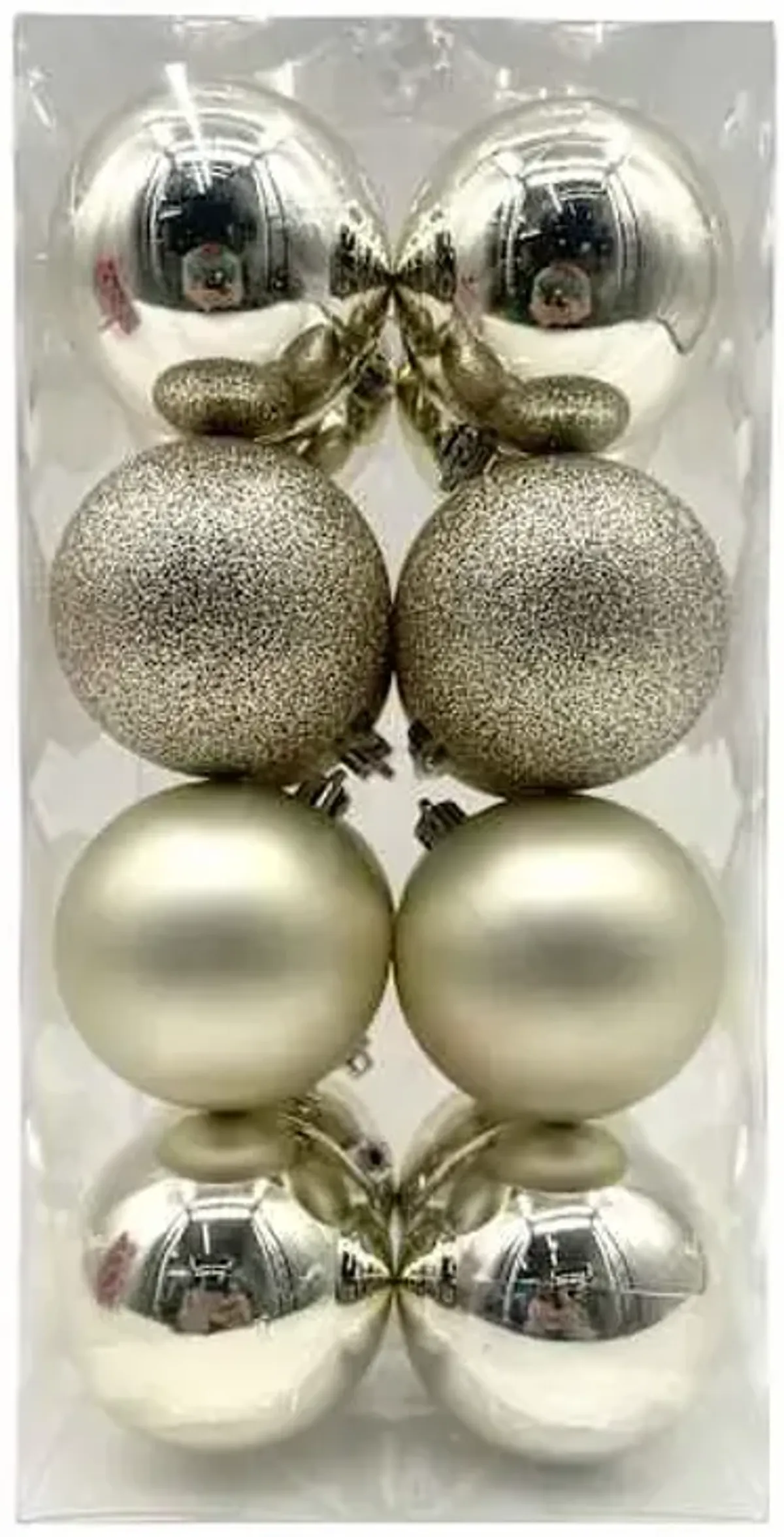 16-Count Champagne Mix Shatterproof Ornaments, 70mm