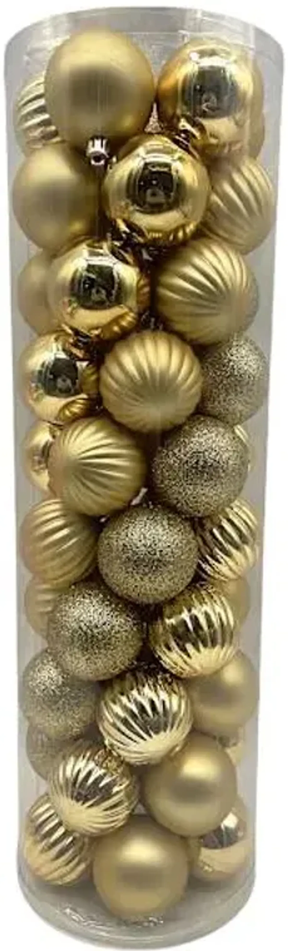 50-Count Gold Mix Shatterproof Ornaments, 2"
