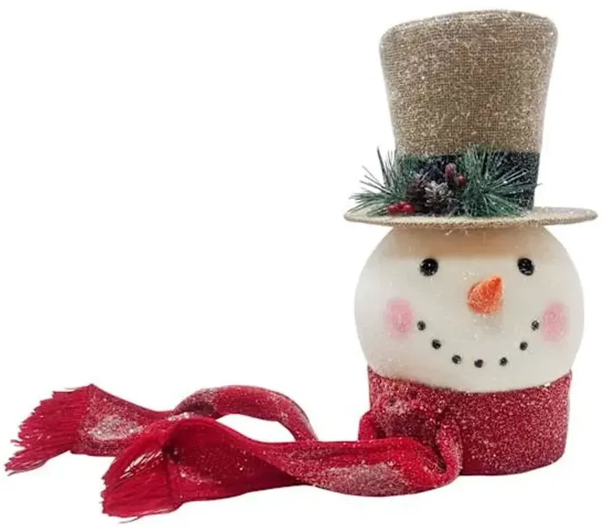 Top Hat Snowman Tree Topper, 14.5"