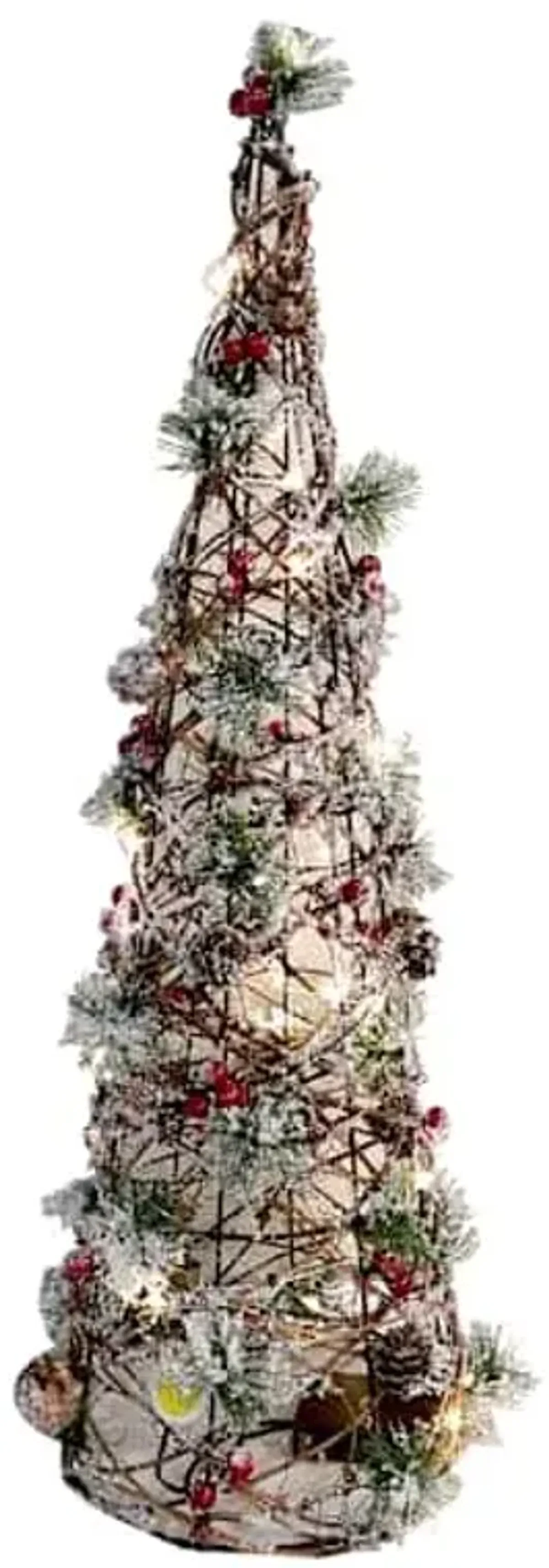 Pre-Lit Frosted Vine Table Top Tree, 26"