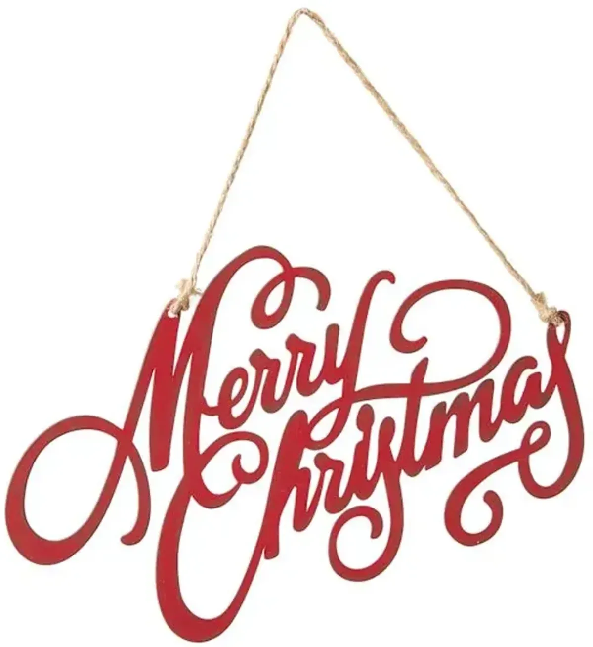 Homespun Holiday Red Cutout Merry Christmas Ornament, 8"