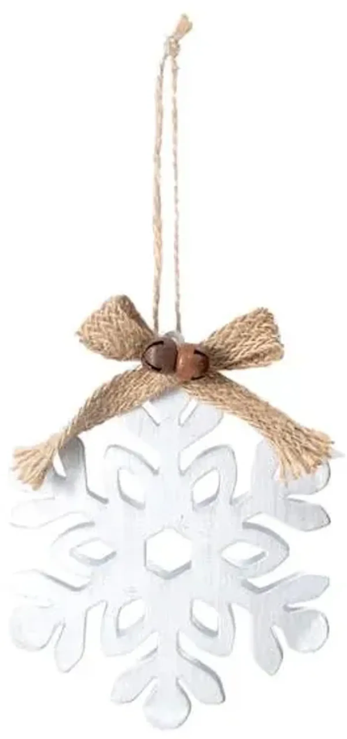 Homespun Holiday Rustic Metal Snowflake Christmas Ornament, 4.5"