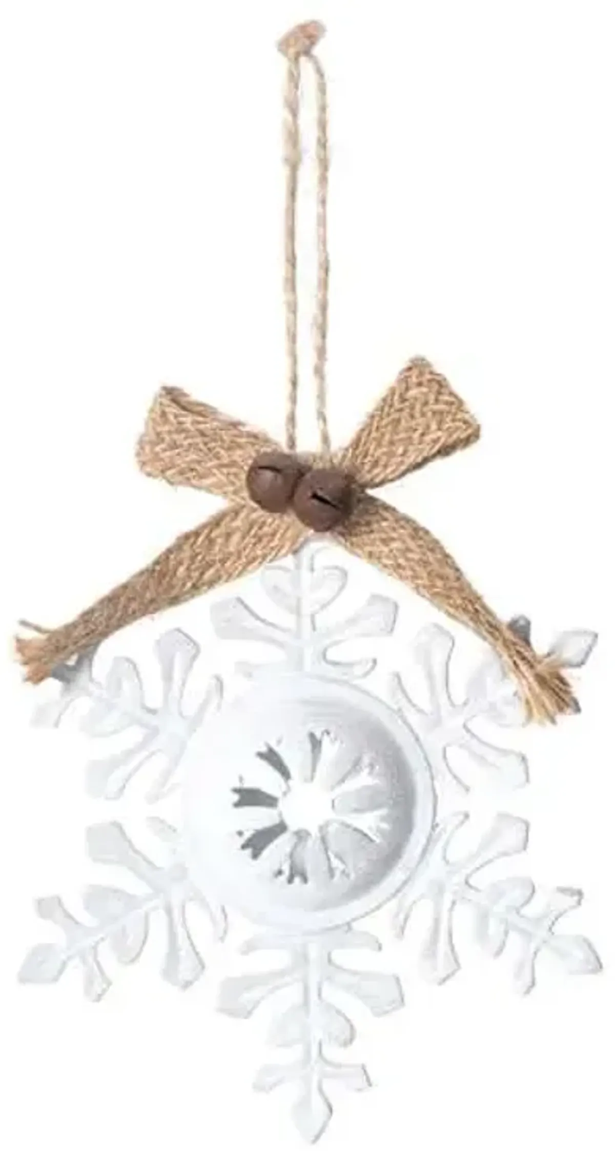 Homespun Holiday Rustic Metal Snowflake Ornament, 5"