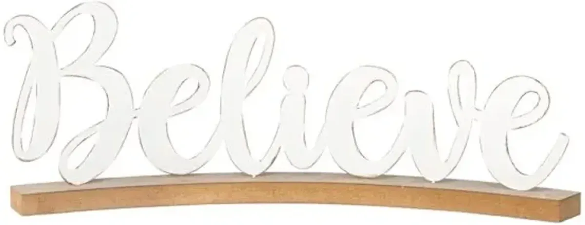 Homespun Holiday Believe Cutout Table Sign, 30"