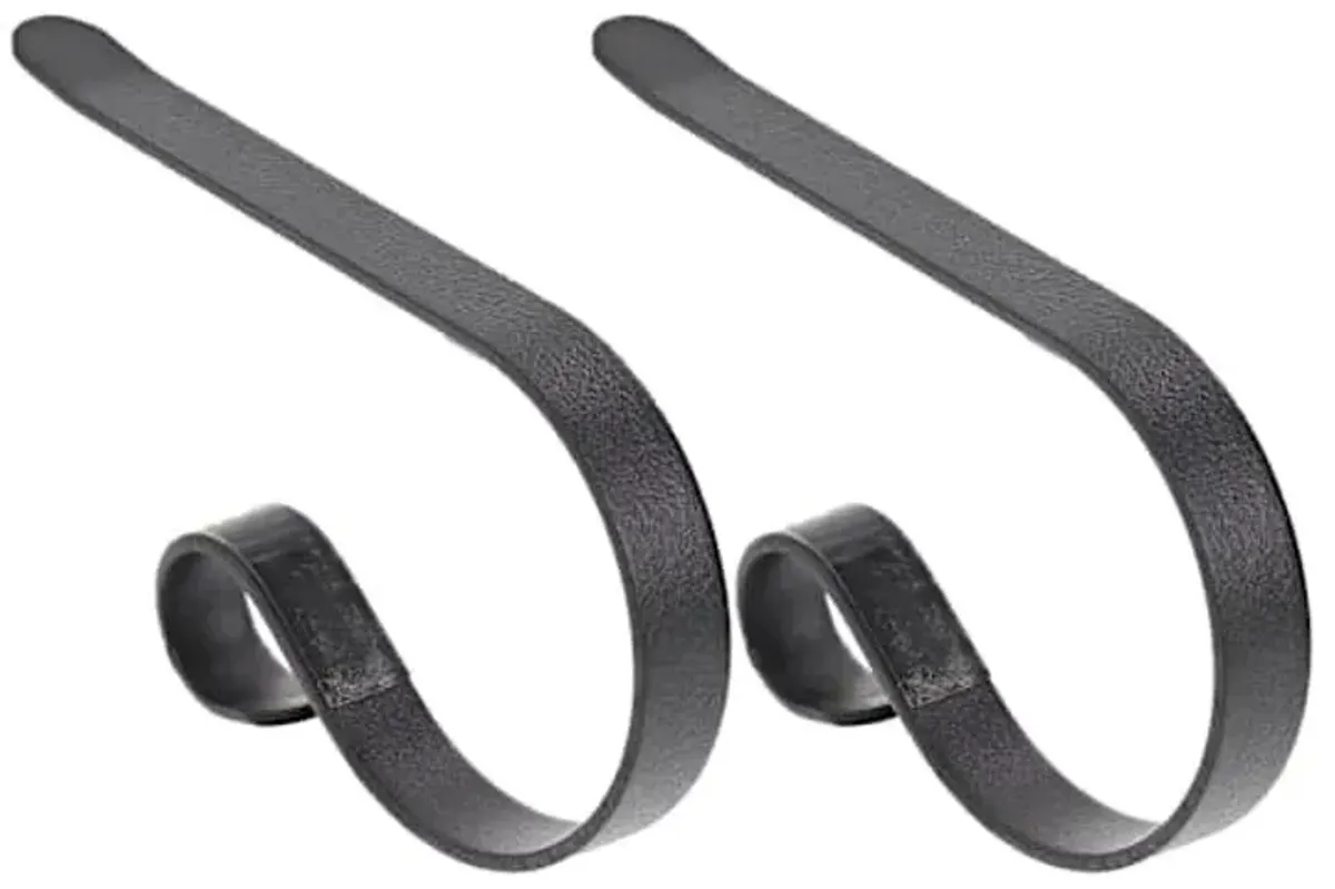 Set of 2 Black Mantle Clip Stocking Holders